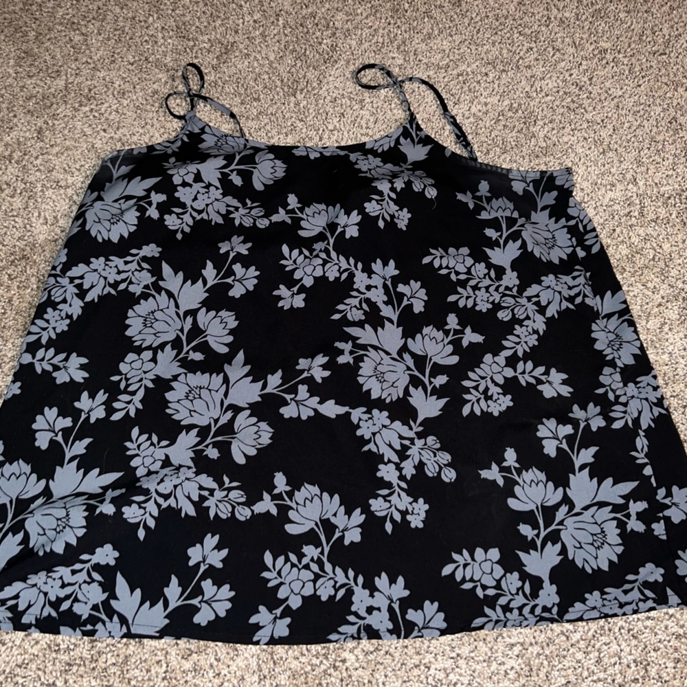 Black and Gray Floral Shirt